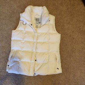 Eddie Bauer White Goose Down Quilted Puffer Vest